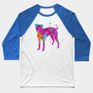 Brazilian Terrier Dog Watercolor Painting Baseball T-Shirt